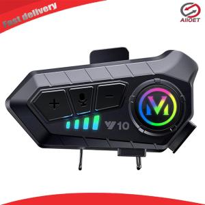 【Alloet】 BT 5.3 Motorcycle Helmet Speaker HiFi Level Sound Quality Motorcycle Helmet BT Headset Waterproof for ATV/Snowmobile/Ski