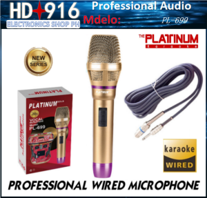 The New Platinum PL699 Wired Microphone PL-699 10meter Gold Professional Heavy Duty Wired Microphone