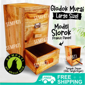 SEMPATI Glodok Slorok Burung Murai Glodokan Rumah Kotak Kayu Polos Sarang Ternak Burung Murai Batu Breeding Nest Box Tempat Wadah Telur Bertelur Burung