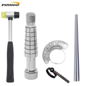 PHYHOO 4Pcs Jewelry Size Adjustment Kit With US Ring Measuring Device Ring Stretcher Expander for Ring Repair & Resizing Equipped