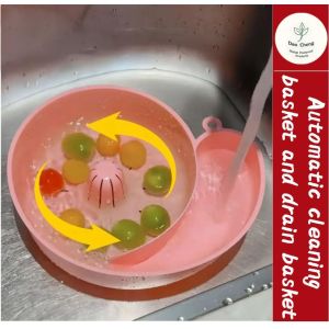 Automatic Cleaning Basket Draining Basket Fruit Washing Kitchen Strainer自动清洗篮 沥水篮 水果清洗 厨房 过滤器