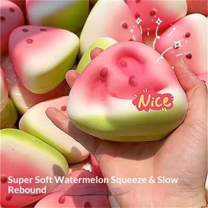 Annies Sphere Summer Watermelon Squishy Toy Soft Slow Rebound Stress Relief Fun捏捏乐