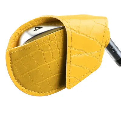 WAPKTY Crocodile Pattern Golf Iron Headcover Golf Training Equipment PU Leather Club Protective Headcover Professional Waterproof Golf Club Head Cover Golf Training