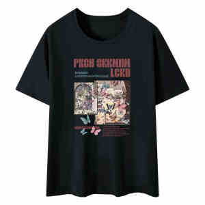 T-Shirt Wanita Lengan Pendek Hitam  Desain Korea Jepang Ukuran Besar  Motif Kartun Fashion Premium Katun Tipis Nyaman 2025  Pakaian Kasual Longgar Slim Fit Kerah Bulat  Manis dan keren  Rasa mewah dan premium  Modis  Serbaguna Slip - on Tops   Eksklusif