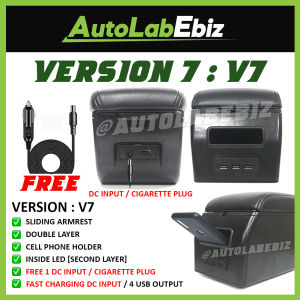[Premium Design] NEW Perodua AXIA 2023 X/SE/AV Spec Centre Console Box Armrest Double Layers USB LED ARM REST