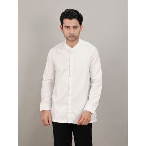 Swipe Up Kemeja Koko Pria Putih Katun Lengan Panjang Yusuf B