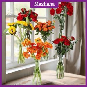 Mazhaha Nordic Transparent Plastic Vase Flower Arrangement Container Creative Hydroponic Plant Flower Vases Home Living Room Desk Decor