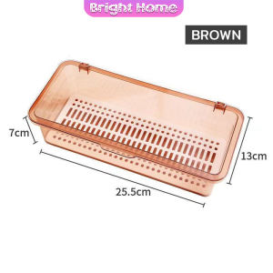 กล่องเก็บของแบบใส ที่เก็บเครื่องเขียนนักเรียน ฝาครอบพกพา ที่เก็บตะเกียบและช้อน Storage Box