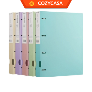 【CozyCasa】 Pastel A4 4-Ring File Binder | Home & Study Paper Organiser
