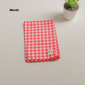 Cotton Napkin Motif Gingham Kotak Medium/Alas Piring Kain Katun Jepang/Serbet Lap Dapur Aesthetic/Alas Foto Makanan dan Minuman