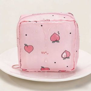 QIHUISHI Dễ thương in hình xương rồng Băng vệ sinh Pouch du lịch nhỏ gọn tổ chức cho phụ nữ với dung tích lớn và dày thiết kế