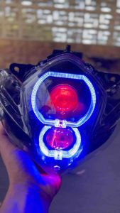 Lampu depan satria fu barong costume Dobel billed biled terang