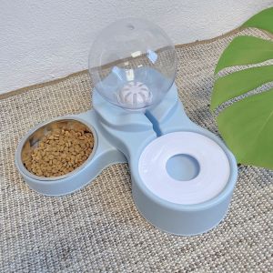Abang Furry • READY STOCK【2IN1】Auto-Refill Crystal Ball Drinking Pet Bowl for Cat Dog Water Bowl Air Mangkuk Kucing 2合1水晶球自动宠物猫狗饮水器食碗