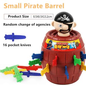 Fidget Toys Pirate Barrel Toy Super Big Size Running Man Pop Up Pirate Lord Barrel Roulette Game Toys For Kids Super Big Size Party Game Boy Girl Toy Interesting Party Game Toy
