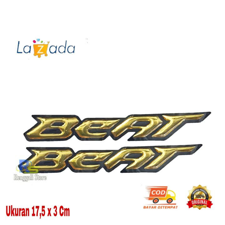 Stiker Timbul Beat 002 Sepasang/2pcs Emblem BEAT Gold Renggali Store  Lazada Indonesia