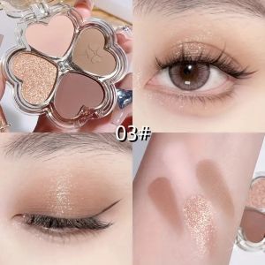 Phấn Mắt LEIXINA Cỏ 4 Lá 4 Ô Trái Tim Nhũ & Lì Lên Màu Chuẩn Lâu Trôi Makeup Hàn Xinh Xắn