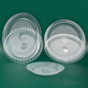 50Pcs Disposable Plates Microwavable Plastic Round Plate Clear PP 9inches Dessert Plates Tableware Party Supplies