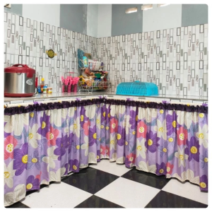 gorden kolong dapur penutup kolong meja lebar 100 cm tinggi 70 cm bahan mikrotex