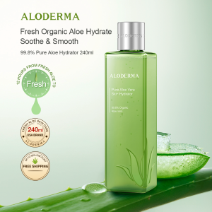 Aloderma Fresh Aloe Vera Face Hydrator Natural Facial Toner  Made with 99.8% Organic Aloe Vera within 12 Hours of Harvest - No Thickeners Great for Acne Prone & Sensitive Skin Repair Scalp & Hair 240m