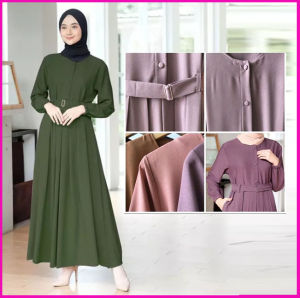 Gamis Wanita Terbaru Gamis Busui Polos Dress Wanita Monah Bel