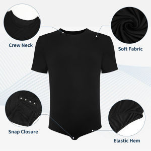 ZEEMIN Christmas and Halloween gifts Mens Short Sleeve Bodysuit Shapewear Button Crotch Lightweight Viscose Tank Top Soft Breathable Summer Casual Romper Pajamas