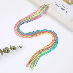 Mix Colorful Hair Braids Rope Strands For African Dirty Braider Girls DIY Ponytail Braids