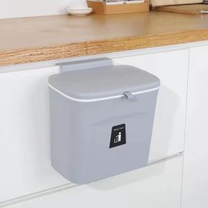 7L / 9L Wall Mounted Trash Can Bin With Lid Waste Bin Kitchen Cabinet Door Hanging Trash Bin Garbage Car Recycle Dustbin Rubbish