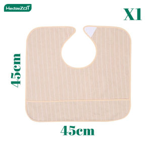 Elegant Adult Bib with TPU Waterproof Membrane and Washable Terry Cloth for Mealtime Protection