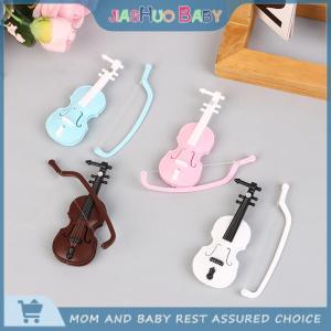 JiaShuo Baby Toy ไวโอลินจำลองขนาดเล็กทำด้วยมืออุปกรณ์ตกแต่งไวโอลินสำหรับตกแต่งไวโอลินไร้กลิ่น