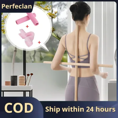 2x Yoga Rod Stretching Tool Fitness Wood Open Shoulder Exercise Rod Back Straightener for Balance Body Sculpting Dance Gym