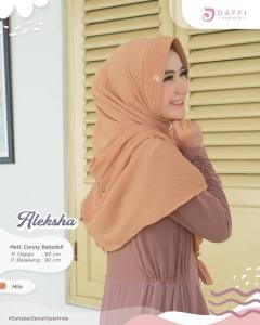 JILBAB DAFFI ALEKSHA SERIES hijab plisket bahan ceruty baby doll jilbab dengan aksen tali yang dapat dikreasikan