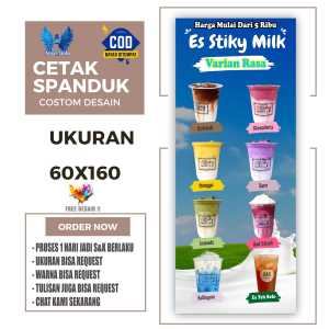 Cetak Spanduk Cetak Banner MINUMAN STICKY MILK MULAI DARI 5000 Costom Desain