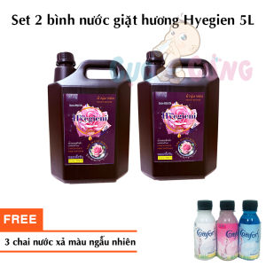 Set 2 Nước Giặt Thái Lan 5L hương nước hoa thơm lâu Hyegieni - ĐEN Tặng 3 chai xả