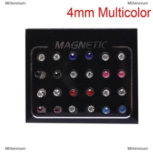 [COD] Millennium 24Pcs Set Magnetic Non- Clip Round Rhinestone Stud Earrings Jewelry