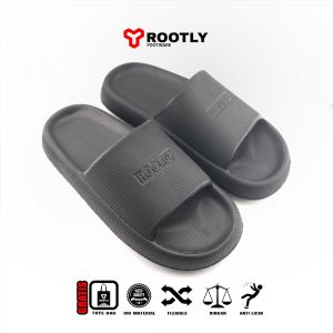 Rootly - Sandal Selop Pria Full Karet Black