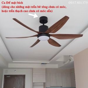 Quạt Trần Đèn 6 Cánh Vân Gỗ Động Cơ DC Siêu MátĐiều Khiển 6 Tốc ĐộSải Cánh 1m67 Đèn Led Sáng 3 Màu - Bảo Hành 3 Năm