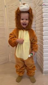 Umorden Animal King Lion Kigurumi Costume Baby Boys Infant Toddler Winter Pajamas Jumpsuit Onesies Flannel Birthday Fancy Dress2026