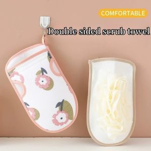 2 in1 Double Sided Bath Flower Gloves Bath Rubbing Mud Bath Towel Bathing Gloves Handheld Massage Bath