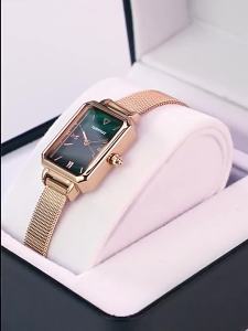 Mark Huafei Douyin Jenis Popular Kalis Air Wanita Jam Tangan Kuarza Fesyen R Aksesori Betuk Segi Empat Jam Tangan Wanita Jam Tangan Hijau Kecil