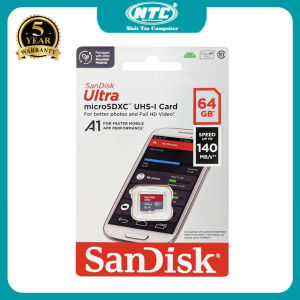 Thẻ nhớ MicroSDXC SanDisk Ultra A1 64GB Class 10 U1 đọc 140MB/s ghi 35MB/s (Đỏ)