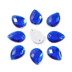 50PCS 13x18mm Teardrop Acrylic Crystal Strass Sew on Rhinestones High Quality Flatback Sew on Stone Droplet Sewing Rhinestone for Garment Fabric