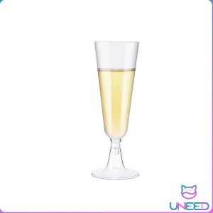 UNeed 6pcs/set Disposable Wine Glasses Party Transparent Hard Plastic Champagne Flutes