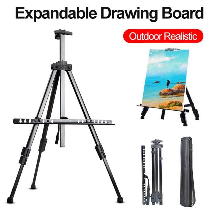Portable Folding Iron Painting Display Stand Easel Telescopic Tripod