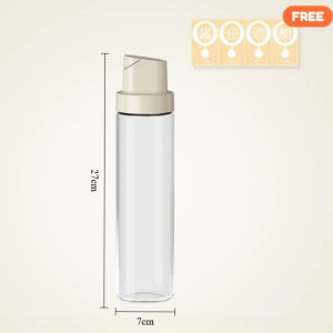 500ML Oil Bottle with Auto Opening Lid Kitchen Seasoning Glass Jar Leakproof Soy Sauce Oil Tank