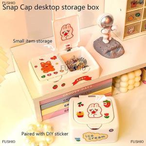 [COD] FUSHI0 Kawaii Phim Hoạt Hình Bàn Tổ Chức Hộp Nút Mỹ Phẩm Lưu Trữ Hộp Với Nắp Mini Đồ Trang Sức Tổ Chức Mỹ Phẩm Trang Điểm Container