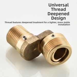 TEWUB Universal Eccentric Screw Corner Copper 360° Rotatable Foot Curved Faucet Adapter Wall Mount Flexible Wall Mounted Adapter Home Installation