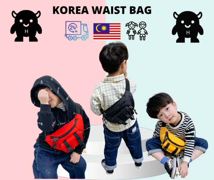 Children Korea Waist bag sling bag shoulder bag kid fashion boy kid unisex bag waterproof bag lelaki Kids Elmo Sesame Street Lazada