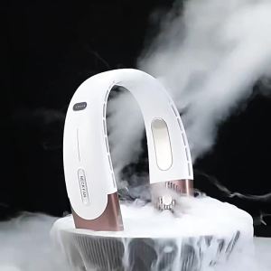 New 6000mah Portable Neck Fan Cooler USB Rechargeable Electric Fan Small Neck Cooling Fan Bladeless Outdoor Fan