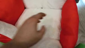 Christmas Plush Pet Bed - Washable Synthetic Fur Sleigh Style Sofa Bed for Cats & Dogs Cozy Indoor Outdoor Sleeping Couch
