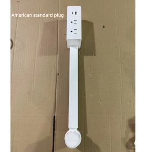 UUMIR Rotates 180° Electrical Outlet Extender Adjustable Length White Flat Plug Power Strip  Power Socket Expander for NightStand